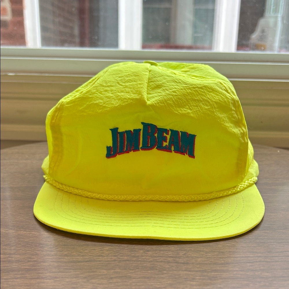 Jim Beam Vintage SnapBack Neon Yellow Hat - Great Condition!